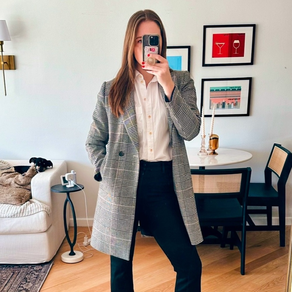 J.Crew Plaid Double-Breasted Coat, size 2